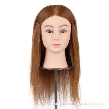 Cosmetology   hairdresser human hair mannequin hair dummy with stand